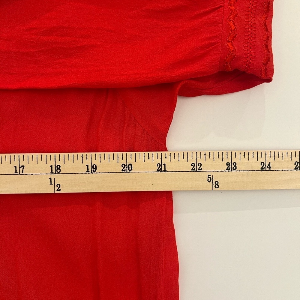 SUNDAY IN BROOKLYN Red Tiered Boho Peasant Dress Size Large - Picture 8 of 9
